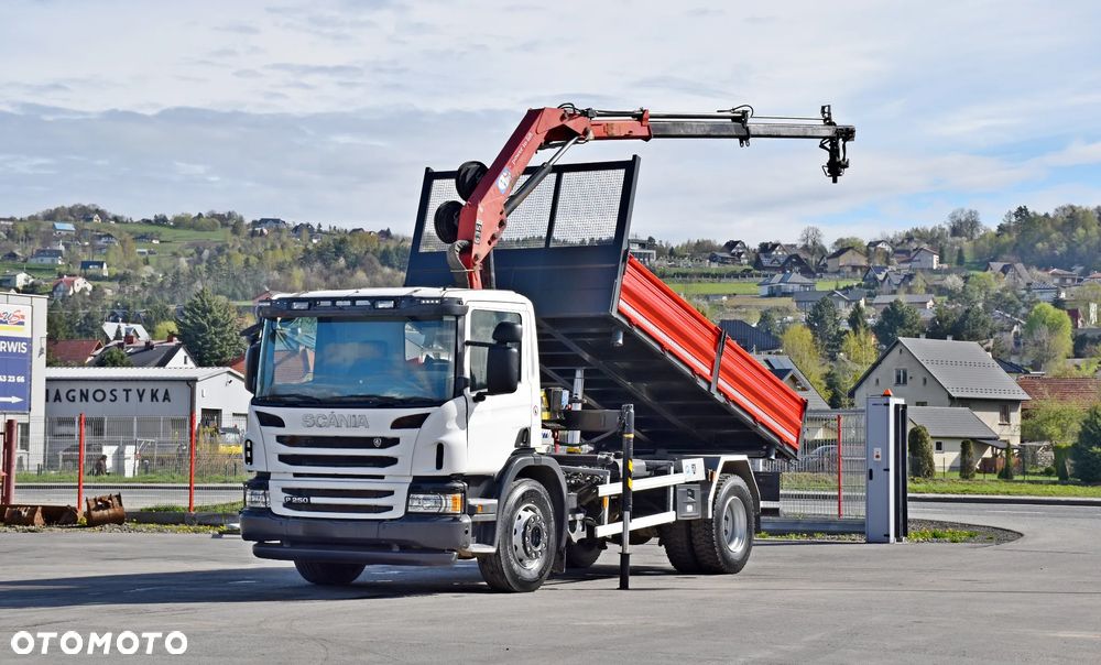 Scania P250 * WYWROTKA 4,75m + HMF 635 K2 + PILOT * STAN BDB - 2