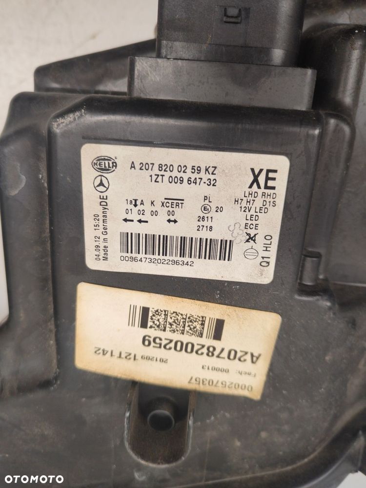 mercedes e klasa w207 coupe komplet lamp przód a2078200259k, a2078204361kz - 7