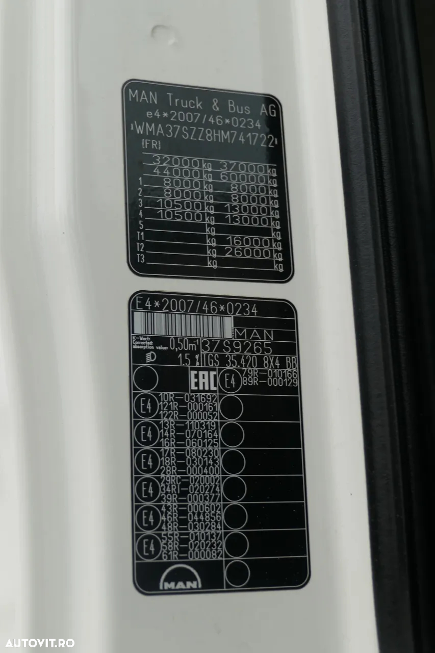 MAN TGS 35.420 / 8x4 / BASCULANTE / HYDROBOARD / EURO 6 / 2018 - 35