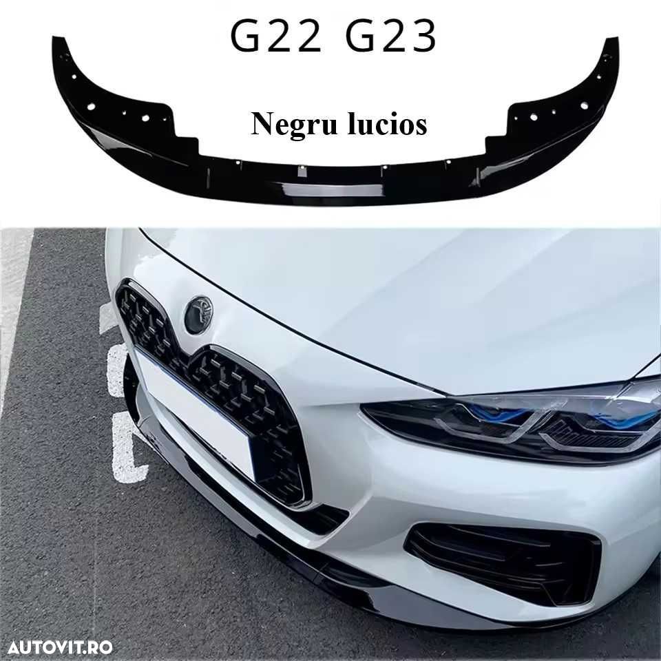Prelungire Lip Bara Fata M BMW Seria 4 G22 G23 Coupe Cabrio, Negru Luc - 2