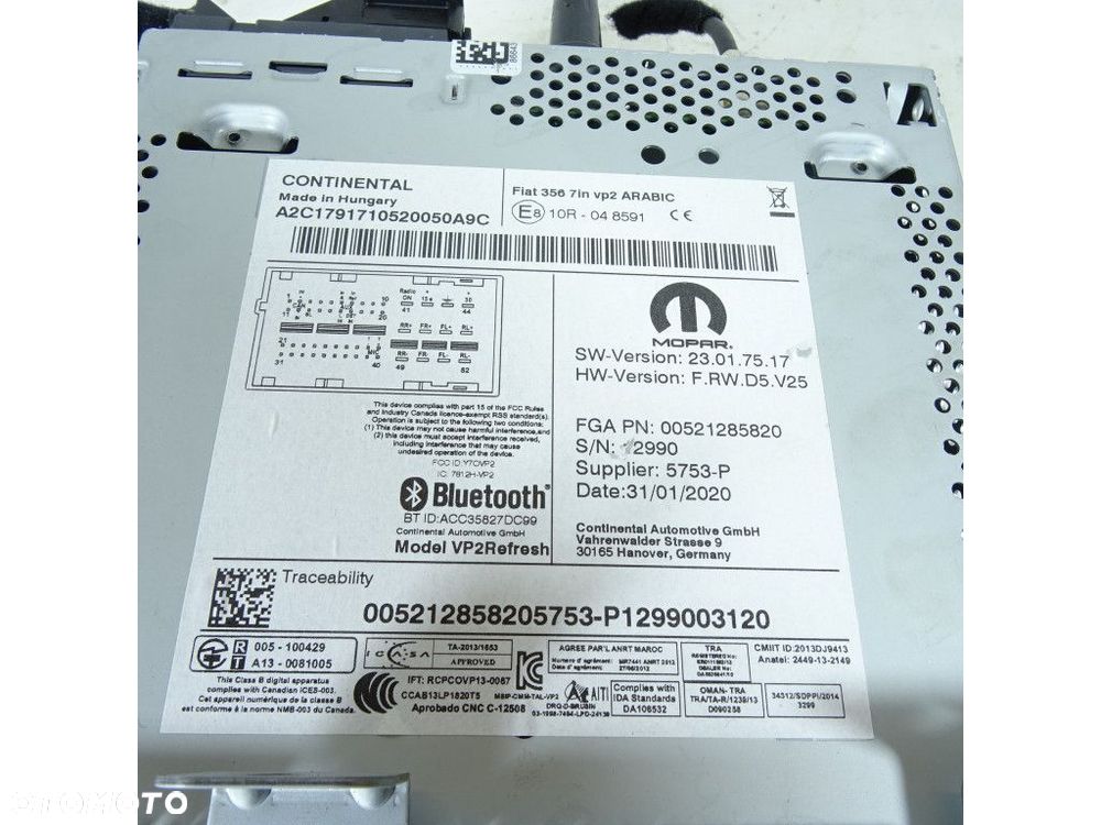 FIAT TIPO II RADIO 00521285820 - 2