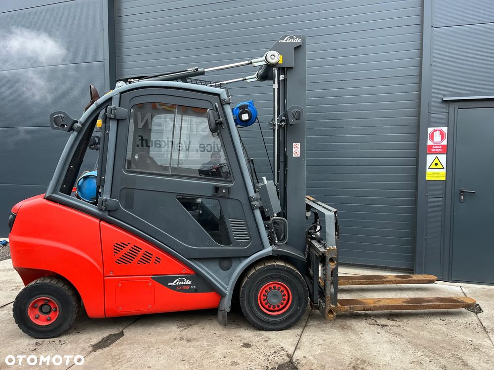 Linde H35 H30 Gaz widły teleskopowe, pozycjoner przesuw boczny kabina oświetlenie drogowe