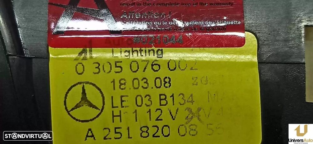FAROL NEVOEIRO DIREITO MERCEDES-BENZ CLASSE A 2008 -A2518200856 - 4