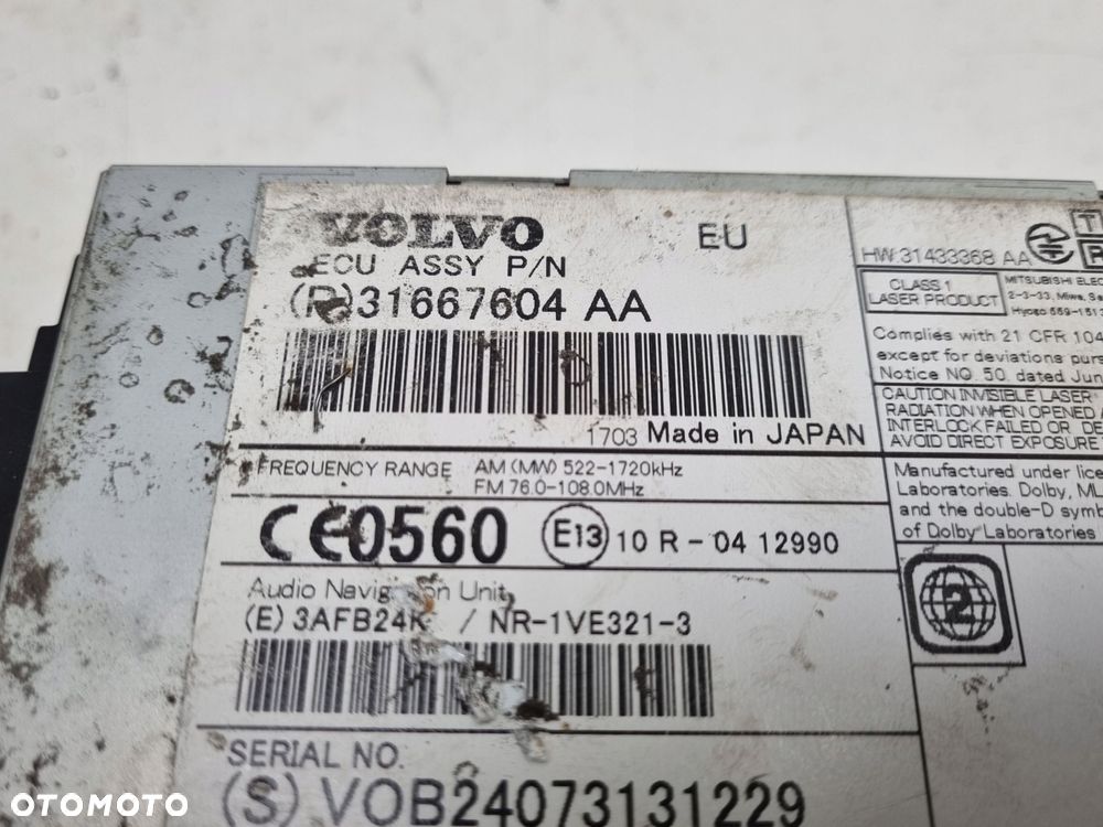 Volvo VOLVO V60 I S60 II V40 II CZYTNIK NAWIGACJI Radio 31667604 31667604AA - 14