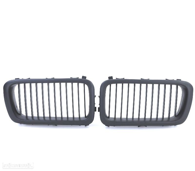 GRELHAS FRONTAIS BMW E38 94-01 LOOK PRETO MATE - 2