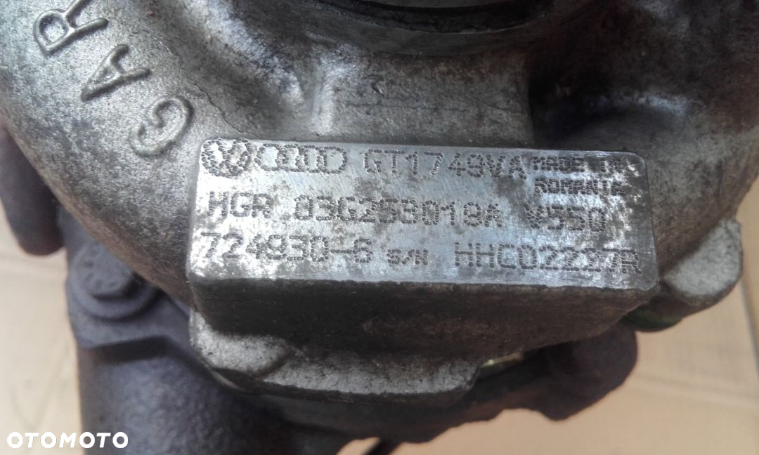 VW Passat B6 Seat 2.0TDI turbosprezarka GT1749 A VA 03G253019A 03G253014N - 3