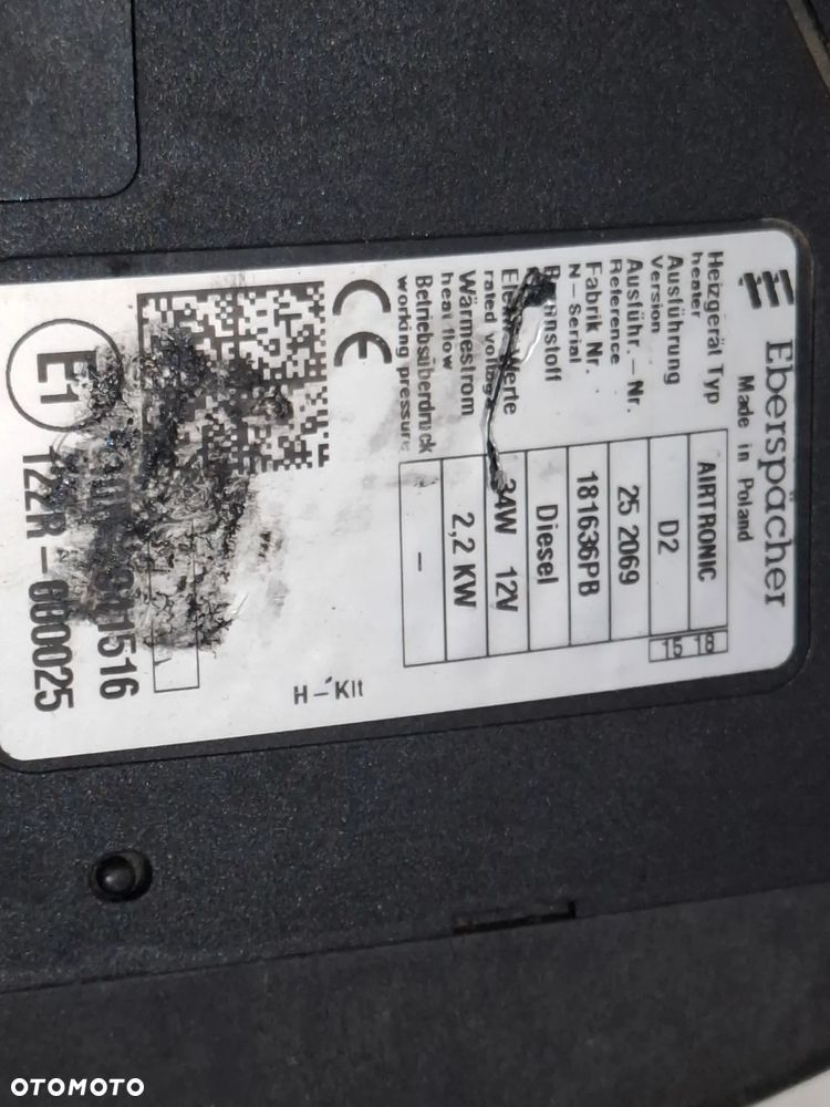 Ogrzewanie postojowe WEBASTO Eberspacher Airtronic D2 12V 2,2 KW 2018 rok  zdemontowane z Renault Master III - 5