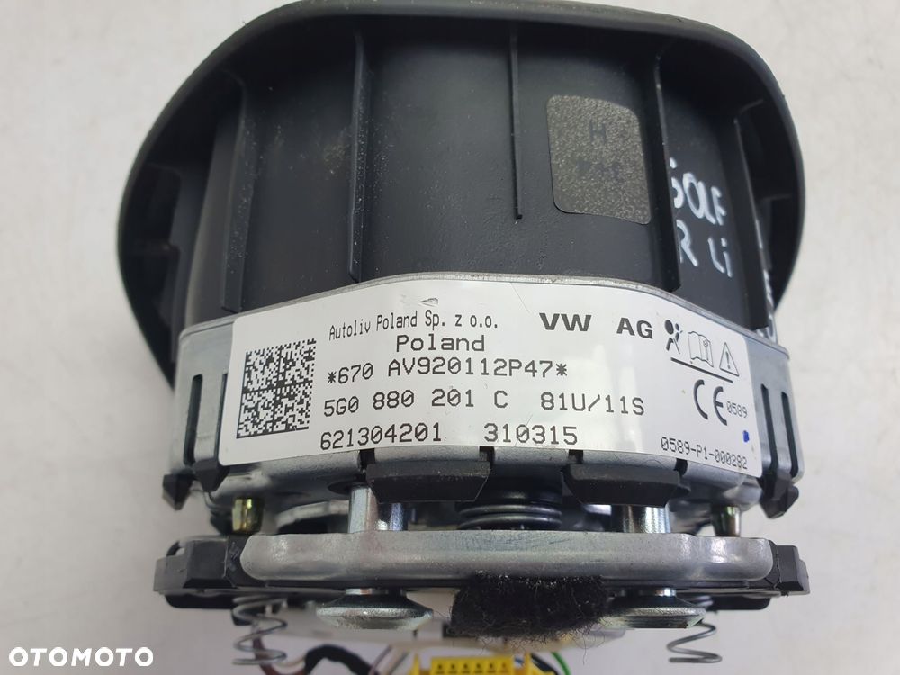 VW Golf VII R LINE KIEROWNICA SKÓRZANA ŁOPATKI Poduszka AirBag 5G0880201C - 6