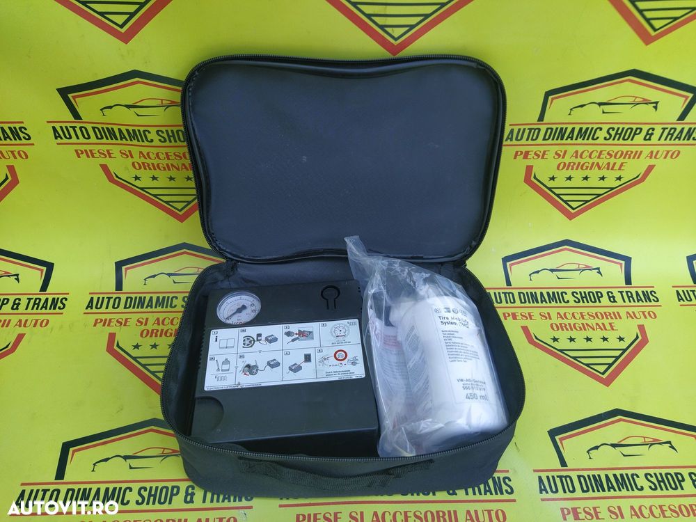 Compresor auto umflat roti kit pana original Vw Skoda Audi Seat + Husa - 1