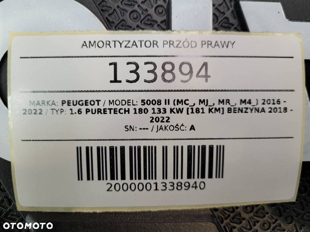 MCPHERSON AMORTYZATOR PRZÓD PRAWY PEUGEOT 5008 II 1.6 BENZYNA 9819718680 - 10