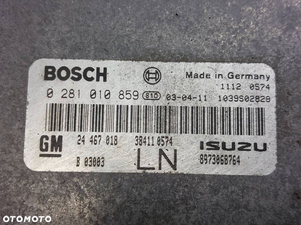 ZESTAW STARTOWY OPEL ASTRA G 1.7 CDTI 24467018 0281010859 - 2