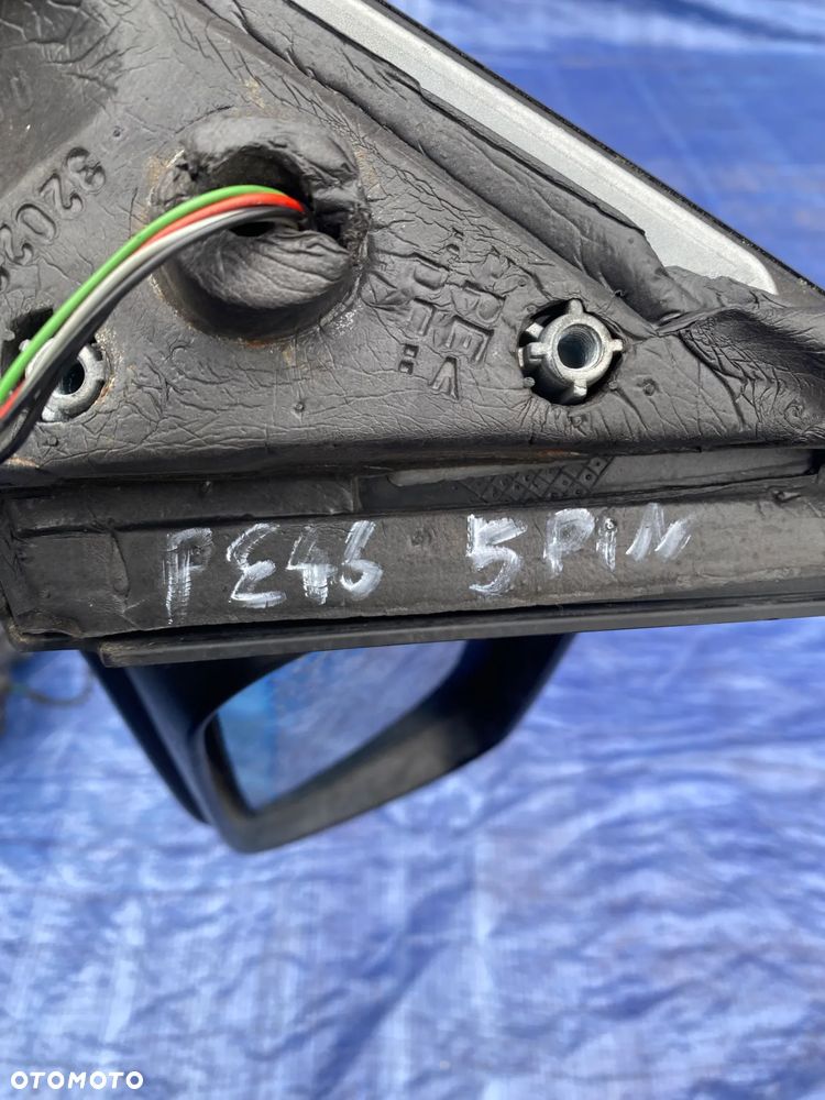 LUSTERKO ZEWNETRZNE LEWE LEWY PRAWE PRAWY PRZÓD 5PIN BMW E46 GRANATOWE - 6
