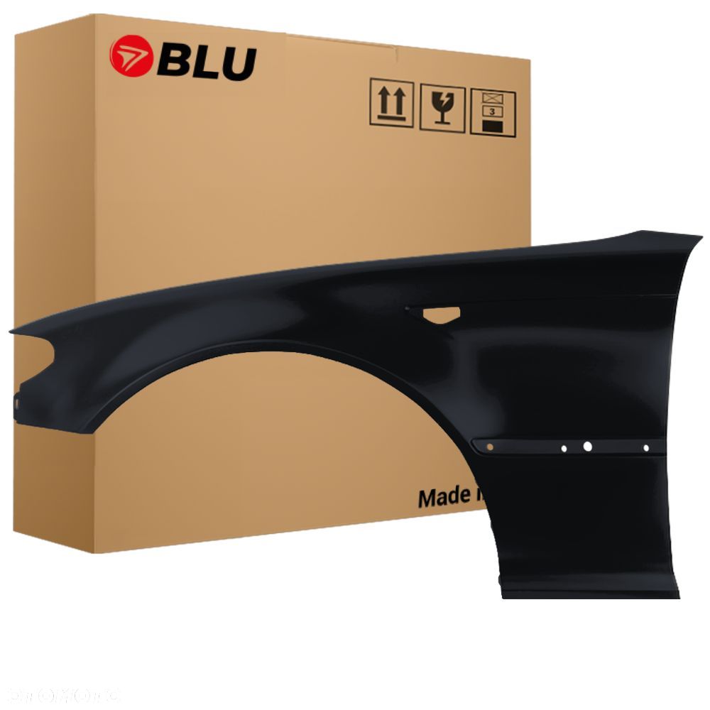 BLU Błotnik BMW 3 E46 Coupe Cabrio Lci Lift 416 Lewy Czarny 2003-2006 przód CarbonBlack - 1