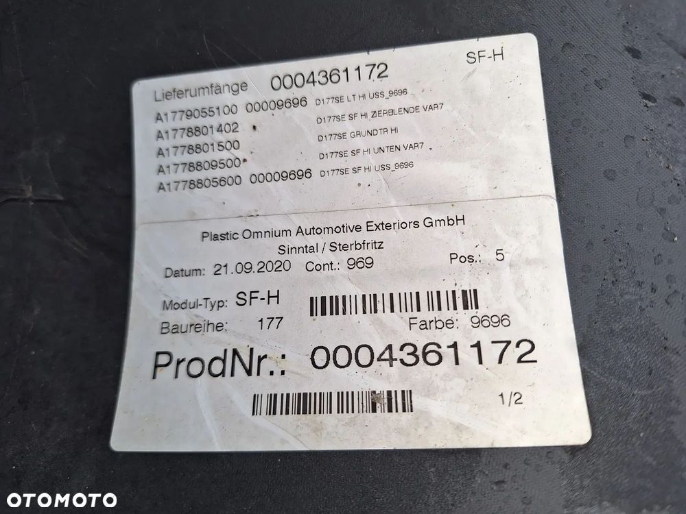 MERCEDES A-KLASA 177 SEDAN 19- ZDERZAK TYŁ TYLNY A1778852103 WYSYŁKA-24H - 13