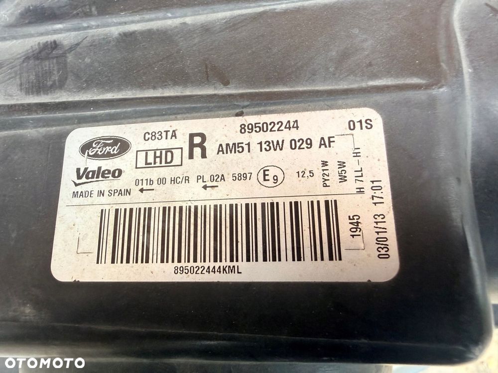 Lampa przednia FORD C-MAX MK2 II ZWYKŁE KOMPLET EUROPA ORYGINALNE VALEO - 8