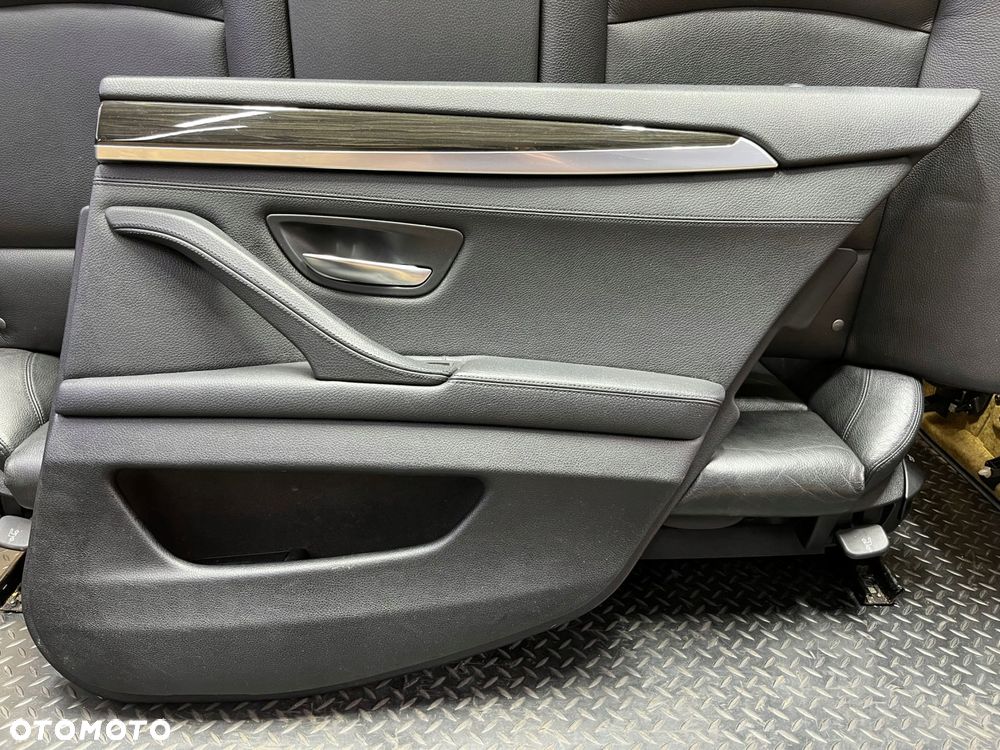 bmw f10 komplet fotele grzane uk kanapa boczki skÓra czarna mpakiet - 5