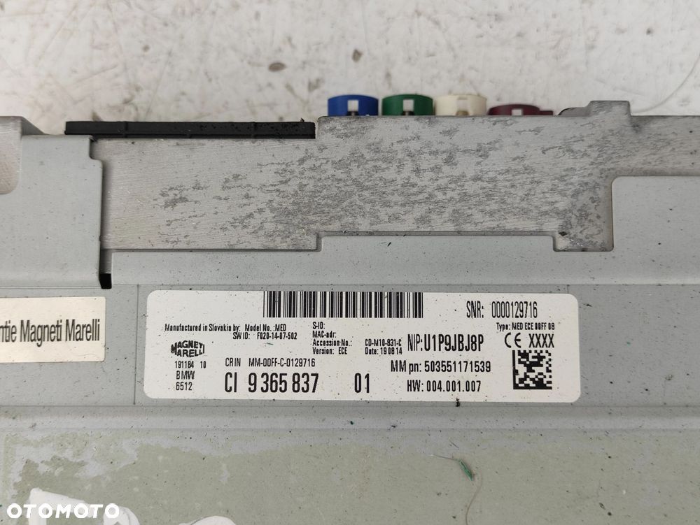 RADIO CZYTNIK NAWIGACJI BMW F06 F07 F10 F11 F15 F20 F21 F30 9365837 - 2