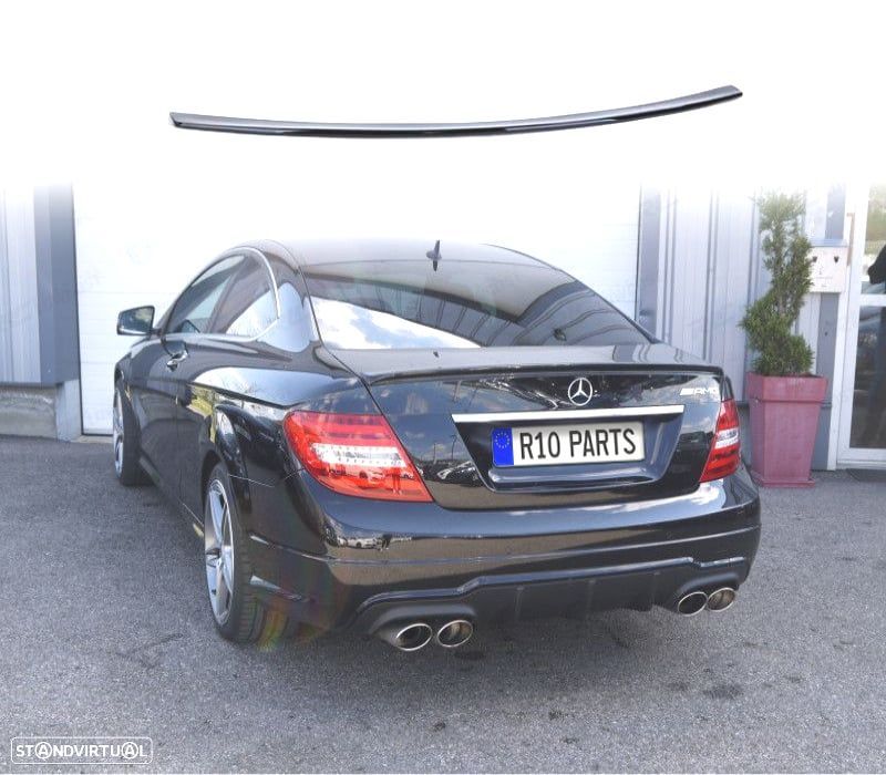 AILERON SPOILER TRASEIRO MERCEDES C CLASSE C204 COUPE 11-14 LOOK AMG PRETO BRILHANTE - 1