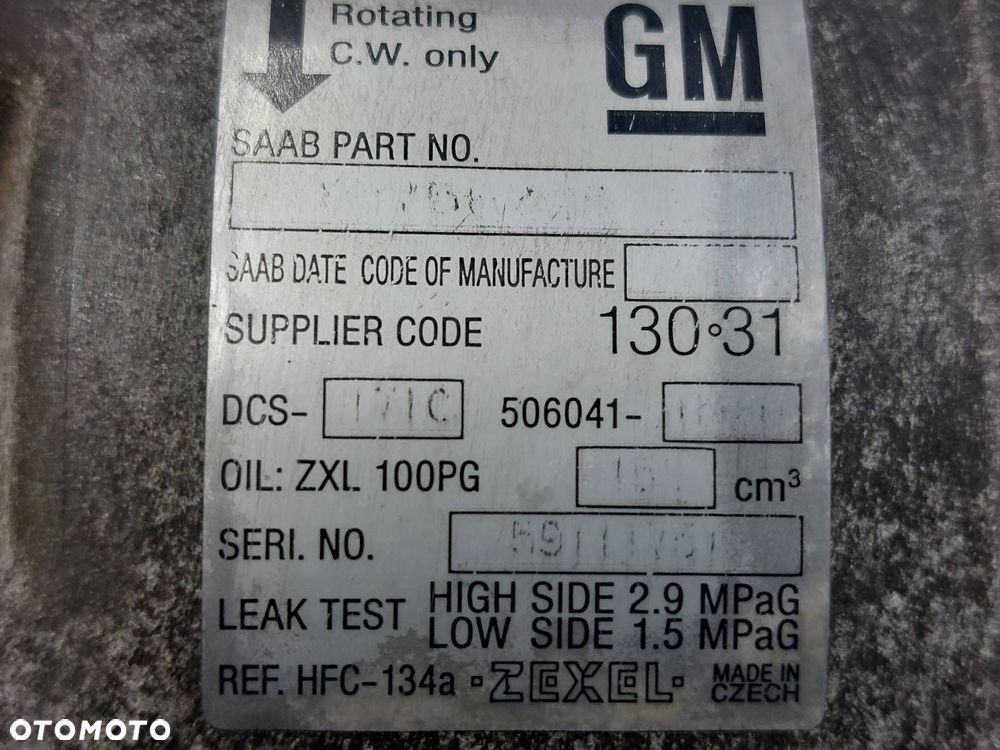 SPRĘŻARKA KOMPRESOR KLIMATYZACJI SAAB 9-5 I 1.9 TID - 5