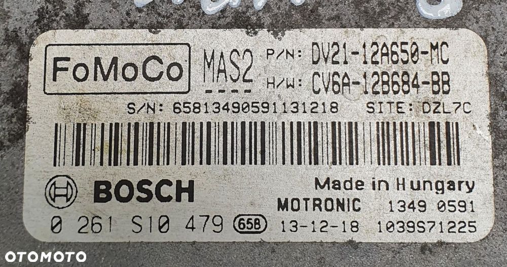 STEROWNIK KOMPUTER SILNIKA FORD B-MAX 1.0 DV21-12A650-MC 0261S10479 - 2