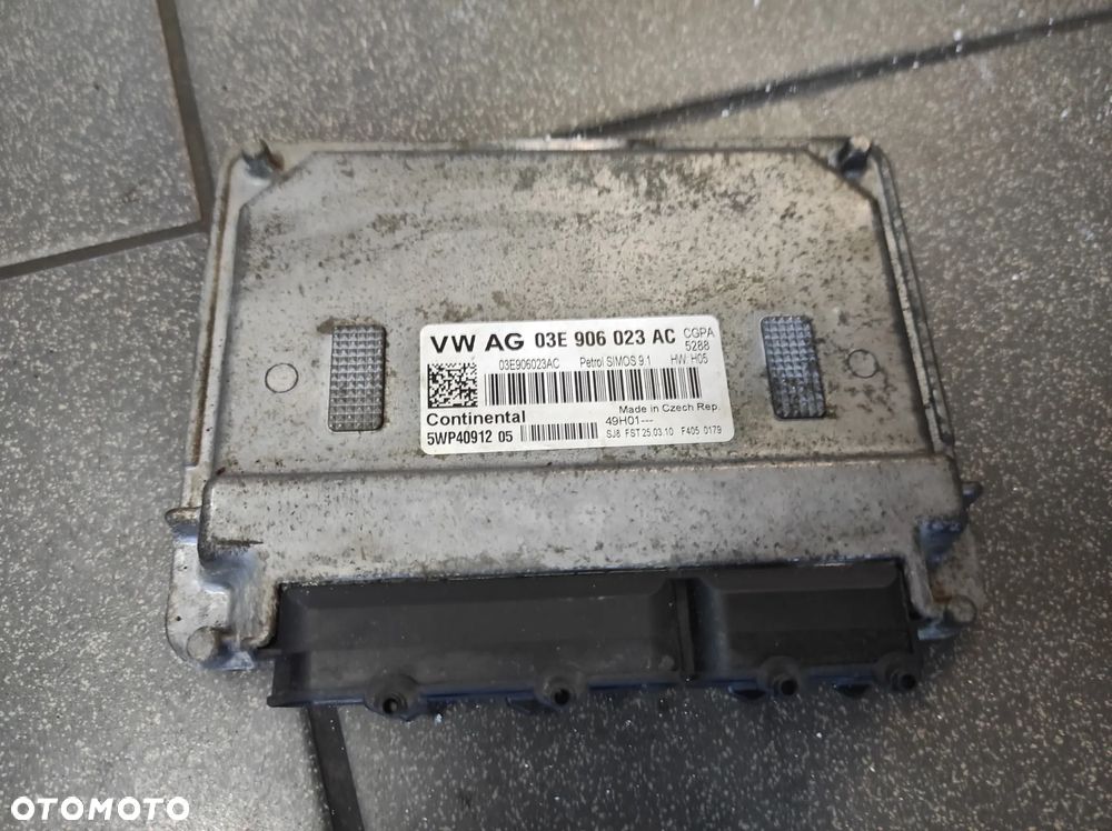 KOMPUTER STEROWNIK SILNIKA 1.2 HTP CGP 03E906023AC PETROL SIMOS 9.1 HW:H05 CONTINENTAL 5WP40912 05 WYSYŁKA !!! - 1