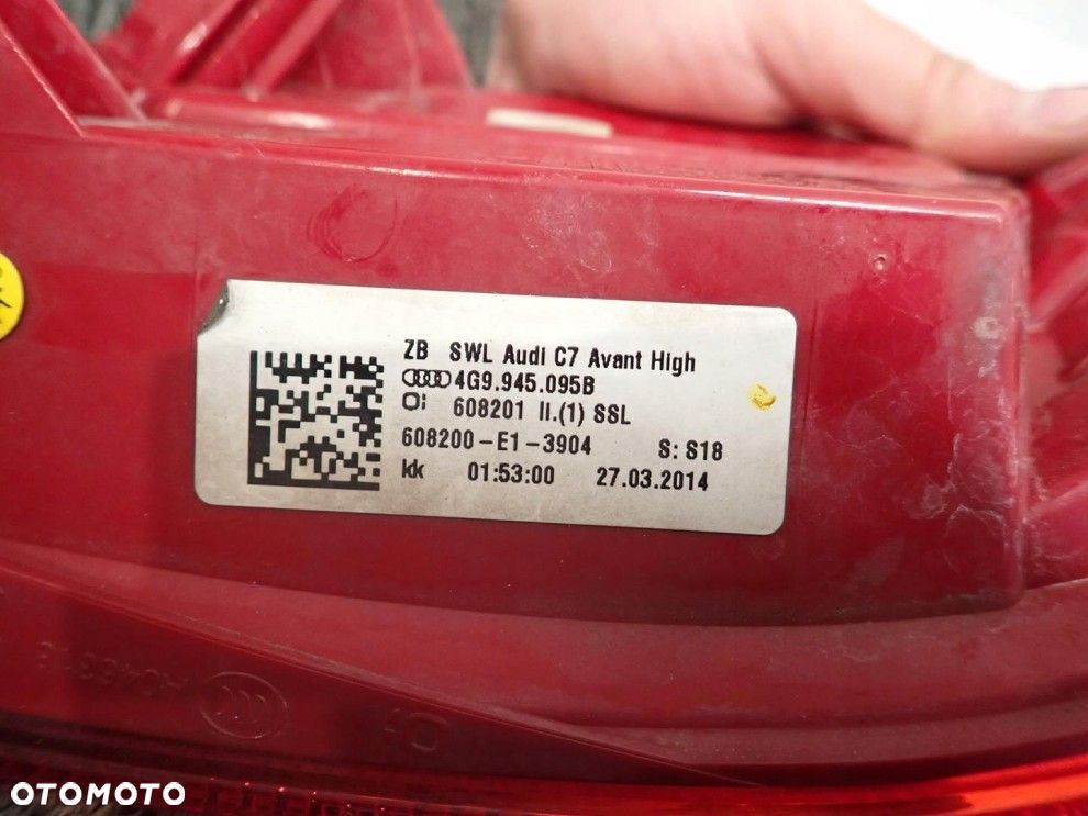 AUDI A6 C7 11-14 KOMBI AVANT LEWA TYLNA LAMPA ORYGINAŁ 4G9945095B - 3