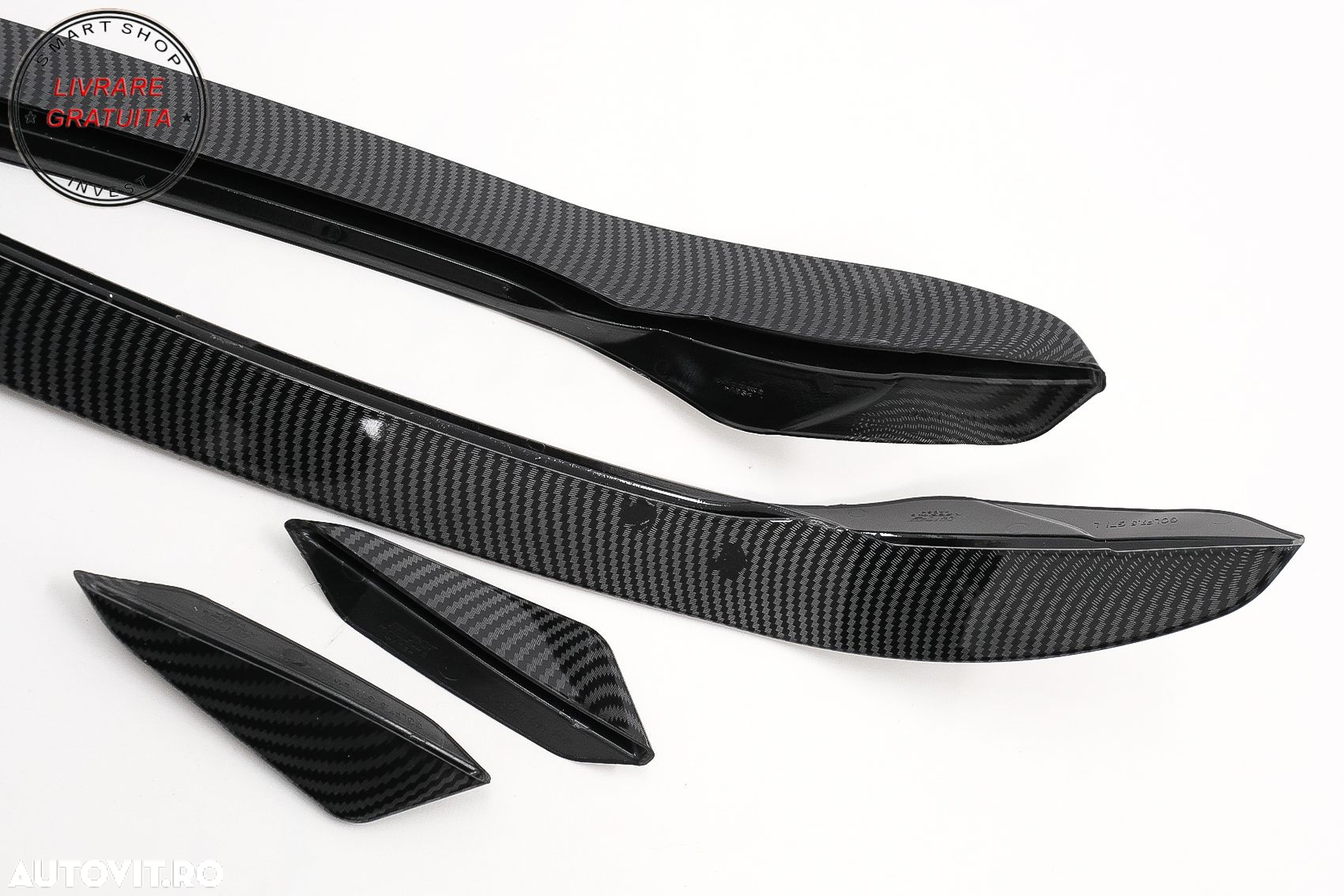 Ornamente bara fata flapsuri VW Golf 7.5 GTI 5G Hatchback (2017-2020) Carbon Look- livrare gratuita - 8
