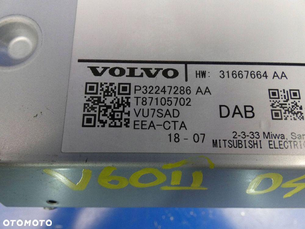 Stacja multimedialna Volvo V60 P32247286AA - 3