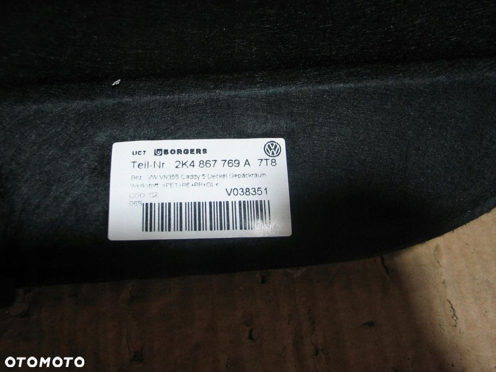 polka bagaznika vw caddy 2K4867769A po 20r. czarna - 10