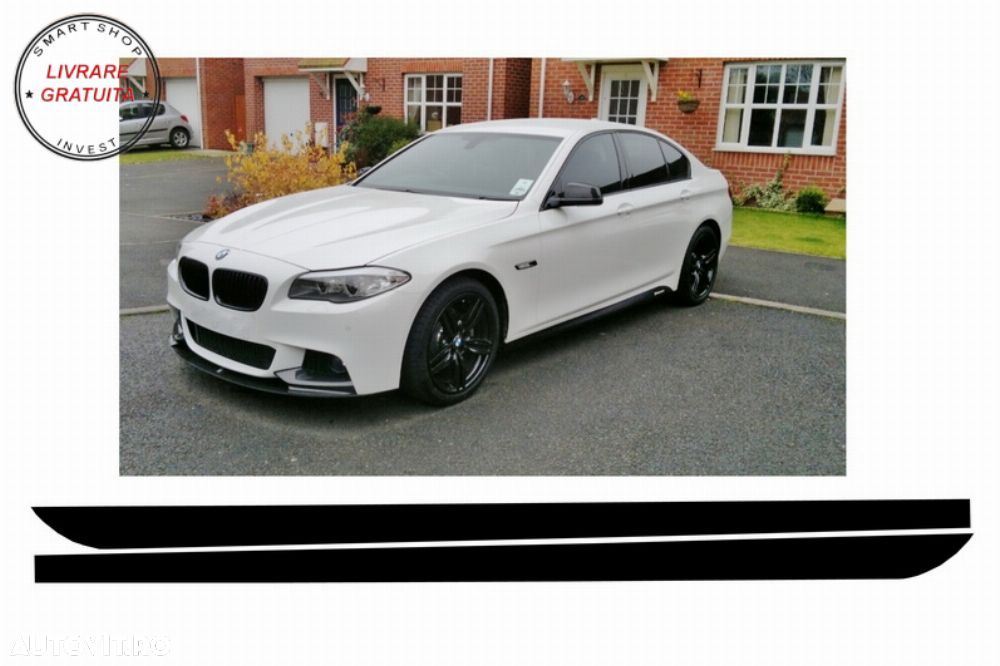 Stickere Laterale Negru Mat BMW Seria 5 F10 F11 (2011-up) M-Performance Design- livrare gratuita - 1