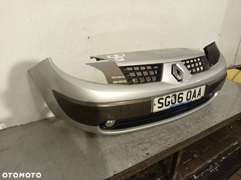 + ZDERZAK PRZÓD PRZEDNI DO RENAULT SCENIC II 2 TED69 SREBRNY HALOGENY - 3