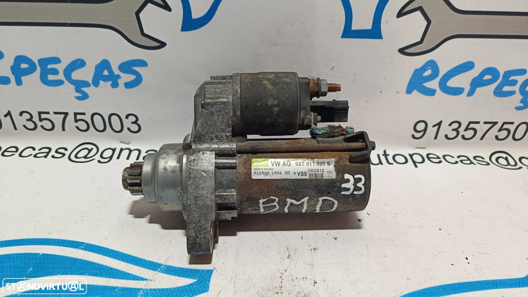 MOTOR ARRANQUE VOLKSWAGEN POLO 9N 1.2i 6V 54CV BMD 02T911023S 02T911023 FOX GOLF V 5 MK5 SEAT IBIZA 6L LEON 1P CORDOBA - 1