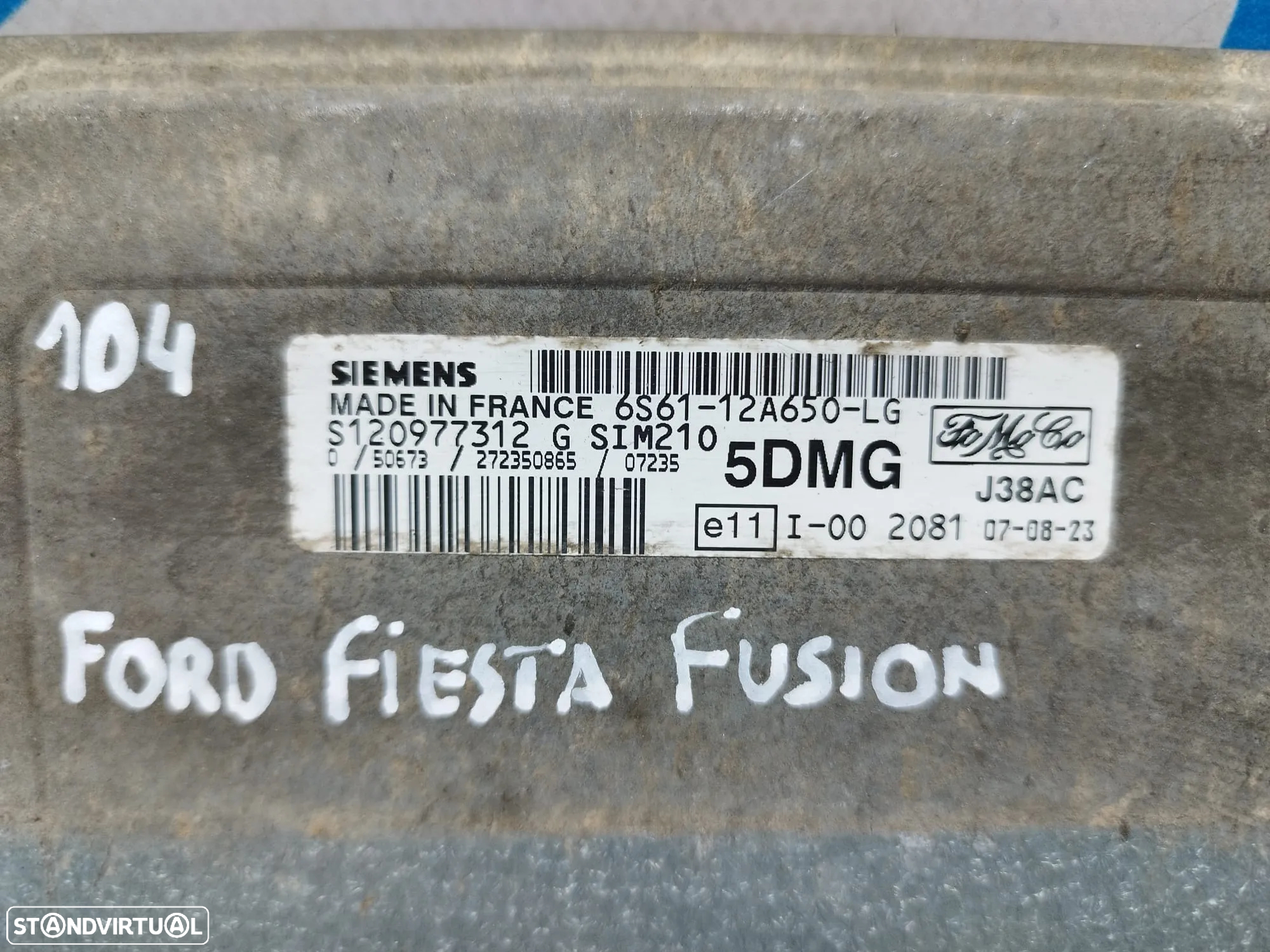 CENTRALINA ECU MOTOR SIEMENS FORD FIESTA 1.4 TDCI 68CV S120977312 E S120977312E 6S6112A650LE 6S6112A650LE 5DME J38AC SIM210 F6JA - 4