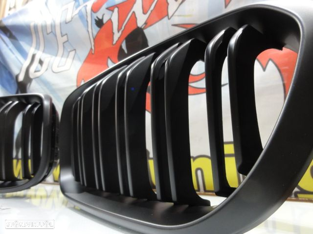 Grelha frontal BMW F20 / F21 LCI +15 M2 look / dupla lamina preto mate - 9