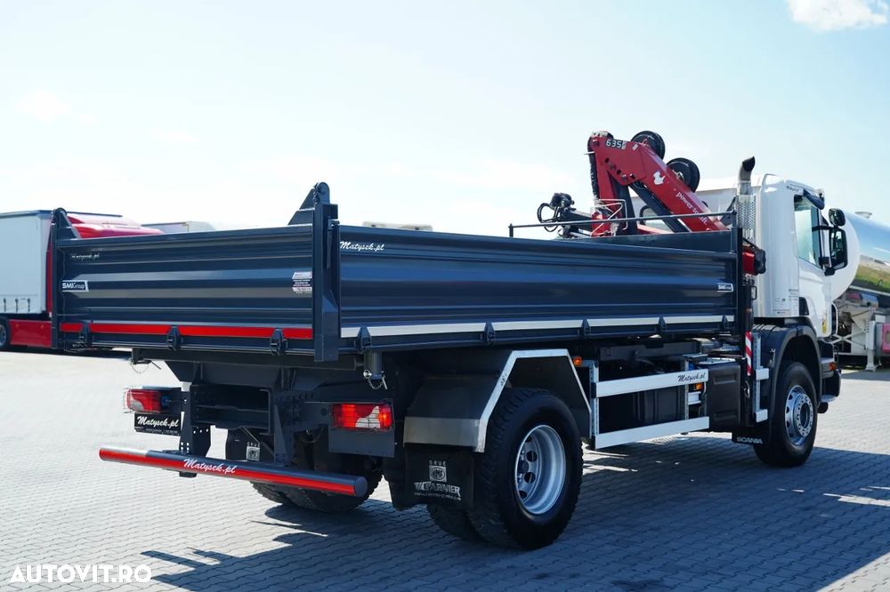 Scania P 280 / 4X2 / BASCULĂ + HDS HMF 635 K2 / RADIOCOMANDĂ / ROTATOARE / EURO 6 / - 11