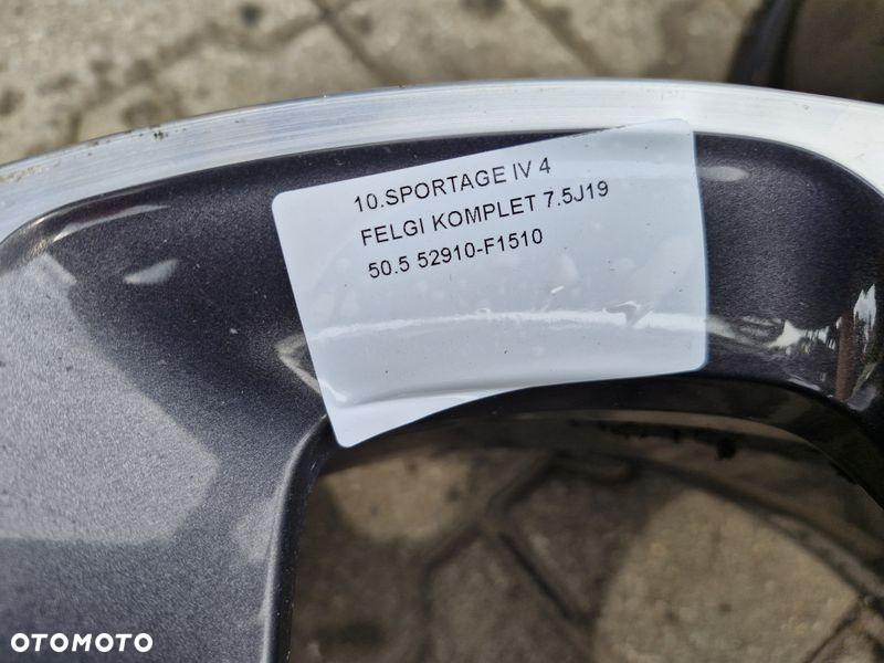 KIA SPORTAGE 4 IV FELGI ALUFELGI 7.5JX19 5X114.3 19 ET 50,5 CALI 4 SZT KOMPLET - 2