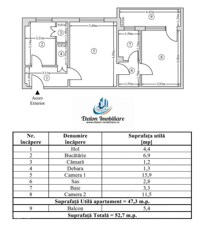 Apartament 2 camere semidecomandat, parter, Zona Posta Maratei — fotografia 1