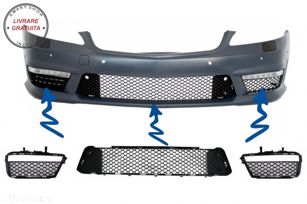 Grila Central Inferioara Si Grile Laterale Bara Fata Mercedes S-Class W221 (2005-2- livrare gratuita - 1