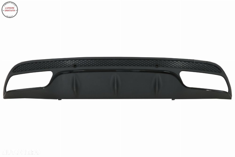 Difuzor Bara Spate cu Ornamente Mercedes C-Class W205 (2014-2020) C63 Design Negru- livrare gratuita - 2