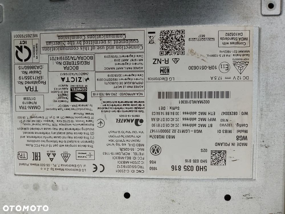 VW GOLF VIII 8 2020- CZYTNIK MMI NAWIGACJI MULTIMEDIA 5H0035816 - 9