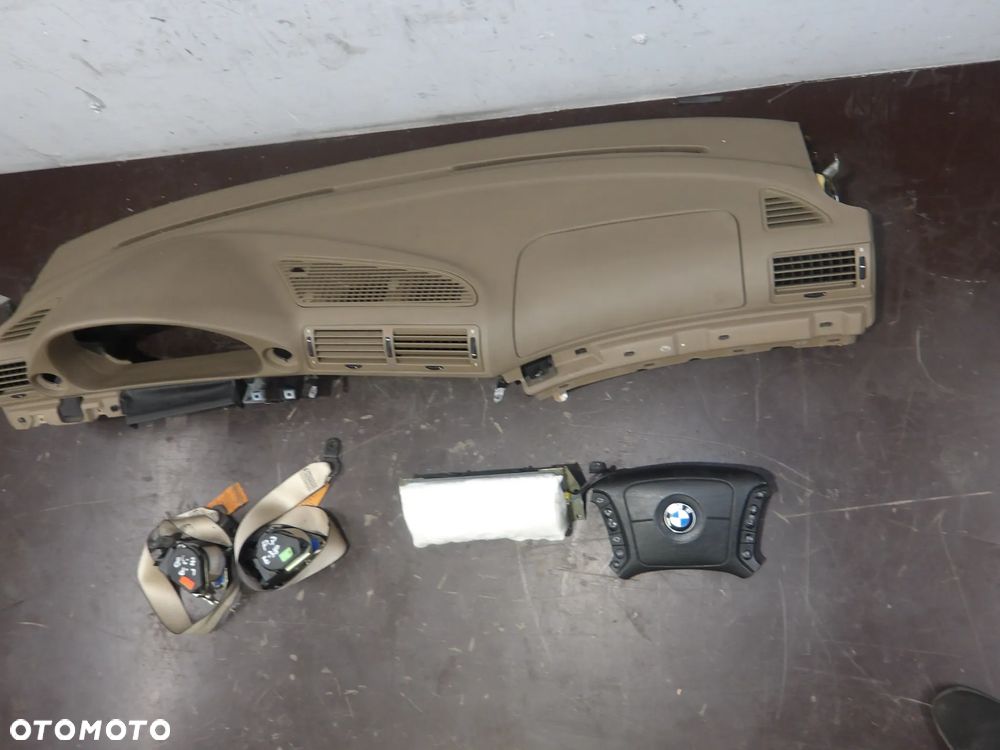 BMW E38 LIFT 99-01r. DESKA ROZDZIELCZA KONSOLA PASY BEZPIECZEŃSTWA PODUSZKA AIRBAG - 4