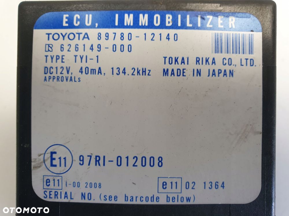 Toyota Corolla E12 MODUŁ IMMOBILIZERA 89780-12140 - 11