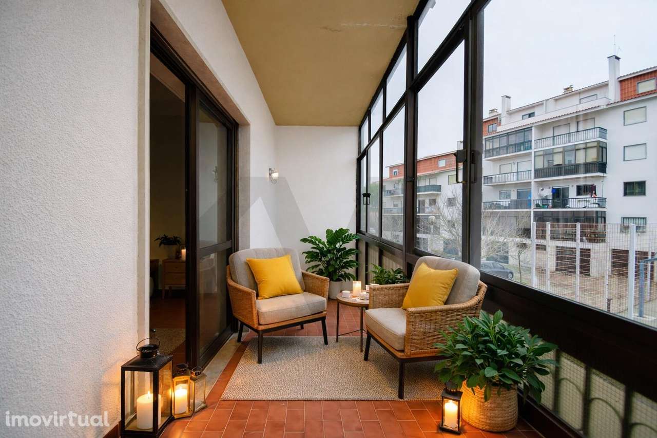 T1 com varandas fechadas e box na Quinta da Bicuda - Grande imagem: 3/28