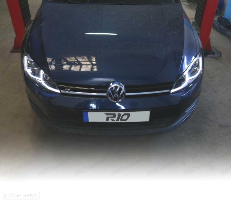 FAROIS VOLKSWAGEN VW GOLF 7 12-17 DRL DINAMICOS PRETO LOOK 7.5 R LINE - 4