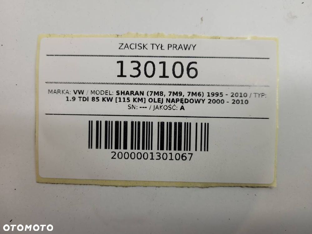 ZACISK TYŁ PRAWY VW SHARAN MK1 1.9 TDI EUROPA - 9