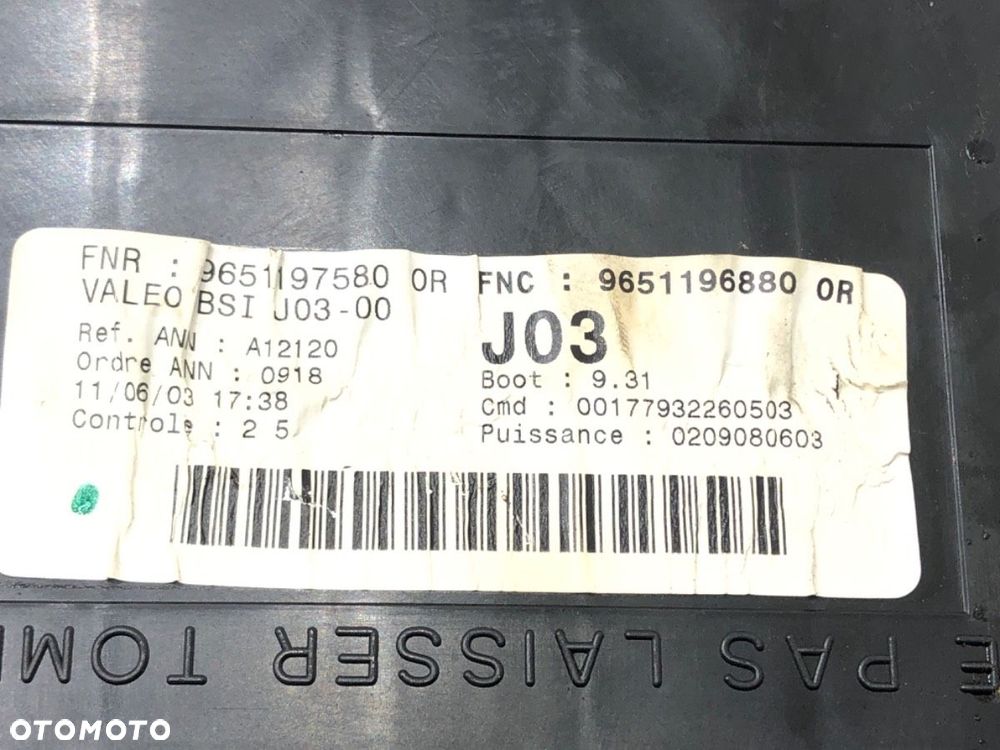 MODUŁ BSI  CITROEN C5 I (DC_) 2001 - 2005 1.8 16V (DC6FZB, DC6FZE) 85 kW [115 KM] benzyna 2001 - - 4