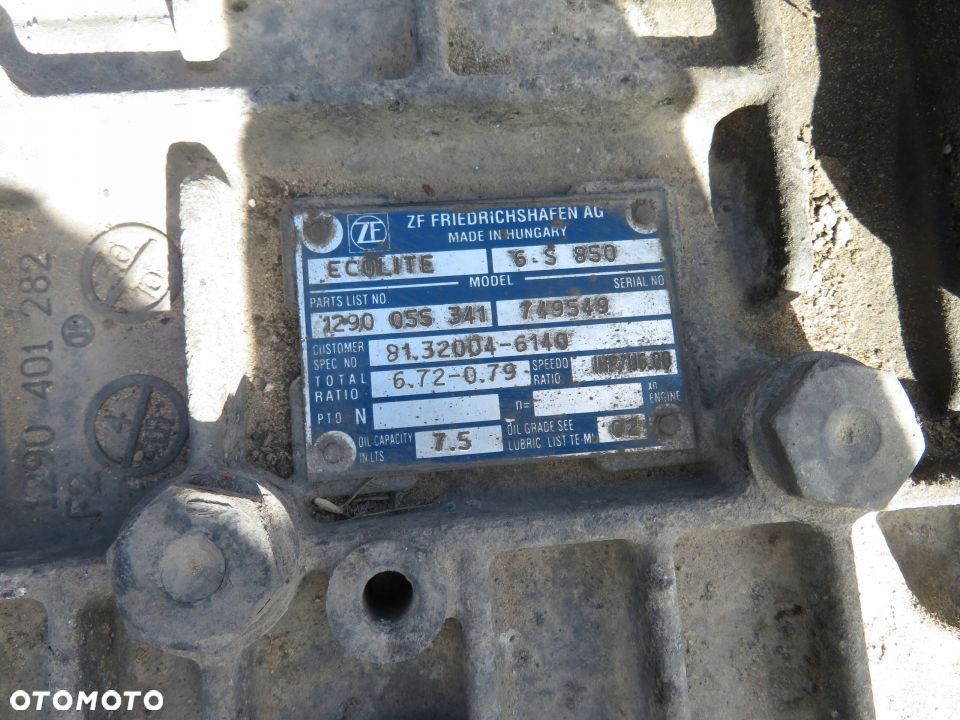 SKRZYNIA BIEGÓW MANUALNA TGL TGM  ECOLITE ZF 6 S 850 6S850 MAN 2005- - 3