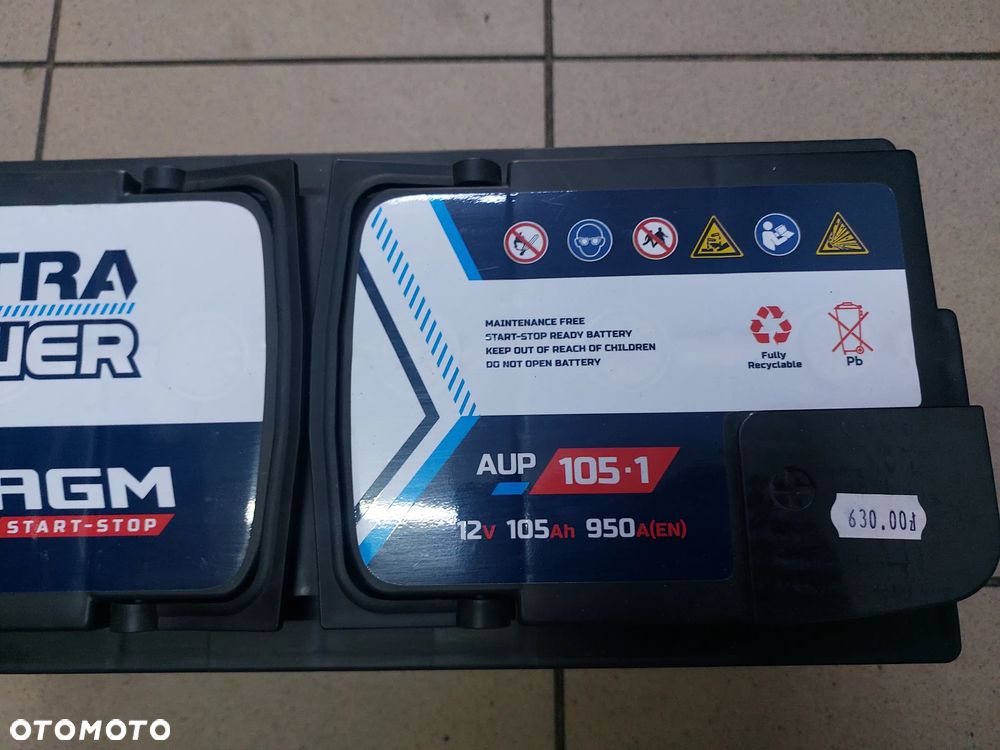 AKUMULATOR ULTRA POWER 12V 105Ah 950A AGM START STOP AUP-105-1 - 3