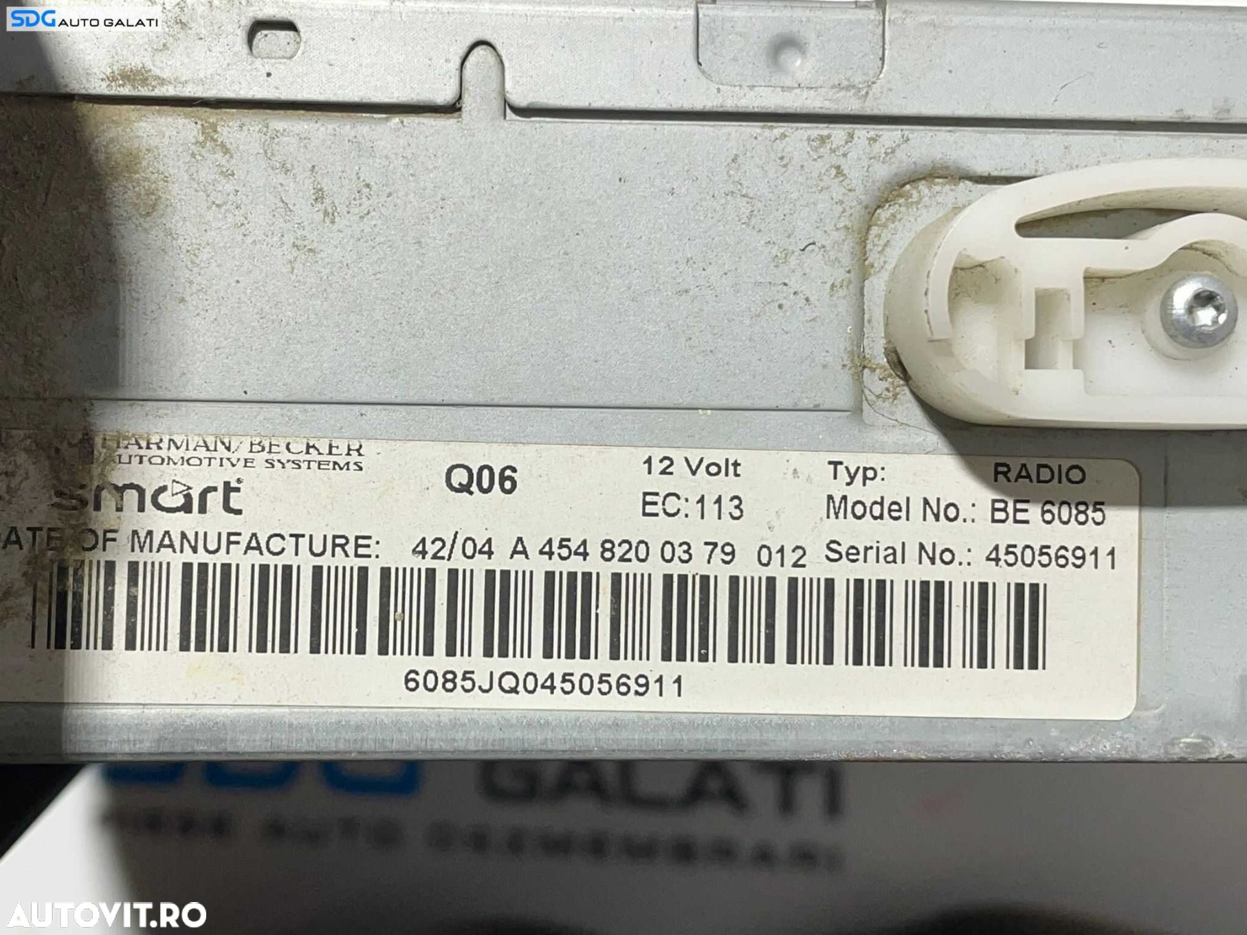 Unitate Radio CD Player Smart Forfour W454 2004 - 2006 Cod A4548200379 [L2711] - 3