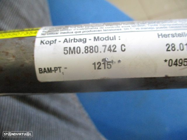 Airbag Cortina 5M0880742C VW GOLF PLUS (5M) FASE 1 2008 1.9TDI  105CV 5P CINZENTO DRT - 3